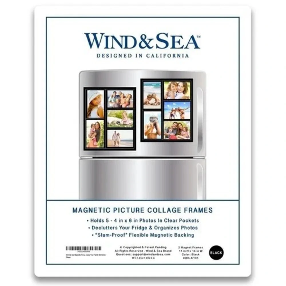 2 Fridge Magnetic Collage Picture Frames Holder 10 Total 4x6 Photos Refrigerator